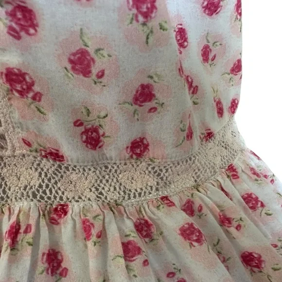 Love Shack Fancy Womens niall Floral Mini Dress Sz P/00 Pink Divine Short Sleeve